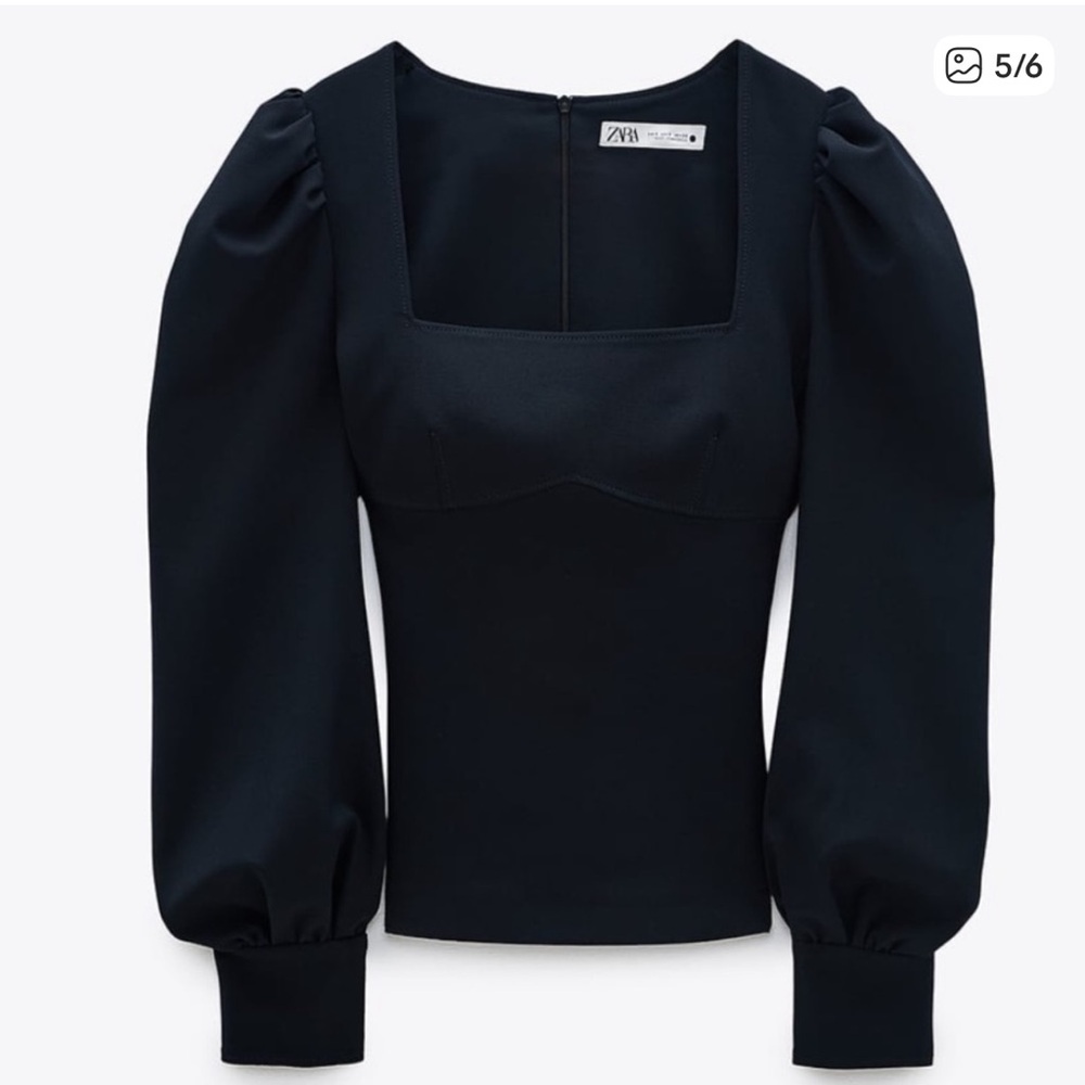 Zara navy blue square neck